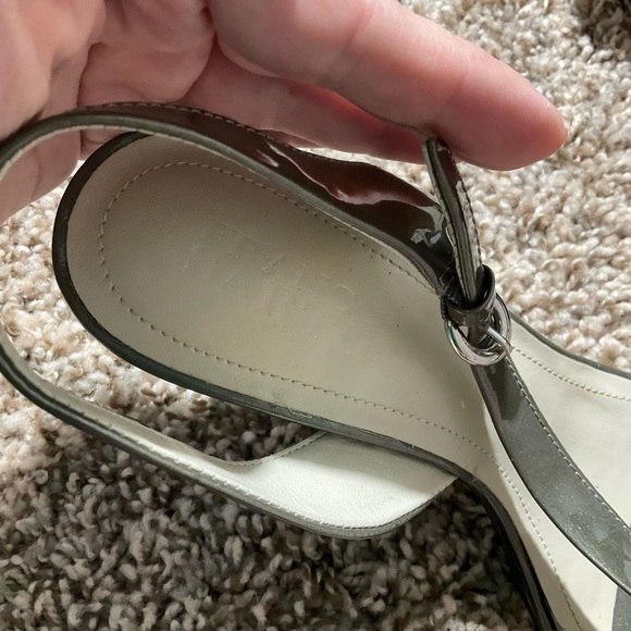 EUC Franco Sarto Slingback Heeled Sandals Green Patent Leather Size 8 - Picture 4 of 8